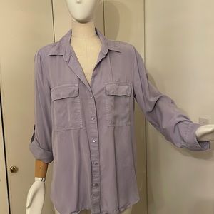 Aritzia - The Group Babaton Lavender, long sleeve, classic blouse. Soft & Sexy.